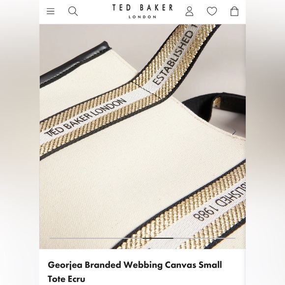 NWT Ted Baker London “Georjea” canvas small tote/crossbody bag in Ecru - Picture 6 of 13